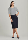 Womens Comfort Wool Stretch Relaxed Fit Lined Skirt Corporate Fashion Biz / Biz Collection
