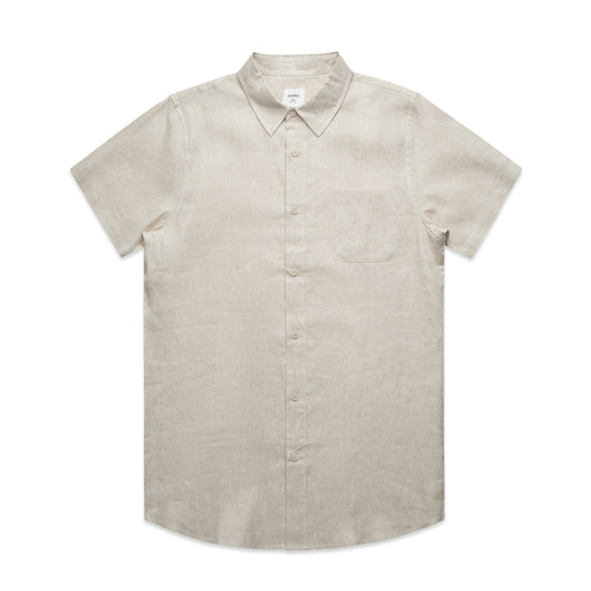 Mens Linen S/S Shirt Shirts AS Colour