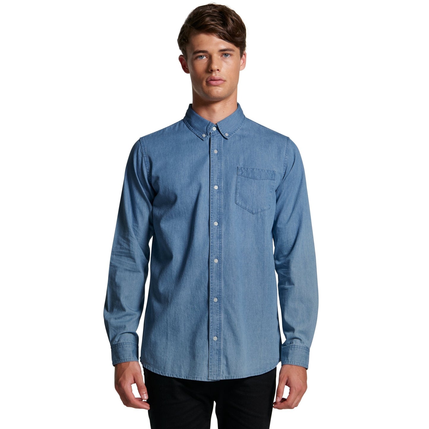 Mens Blue Denim Shirt Shirts AS Colour