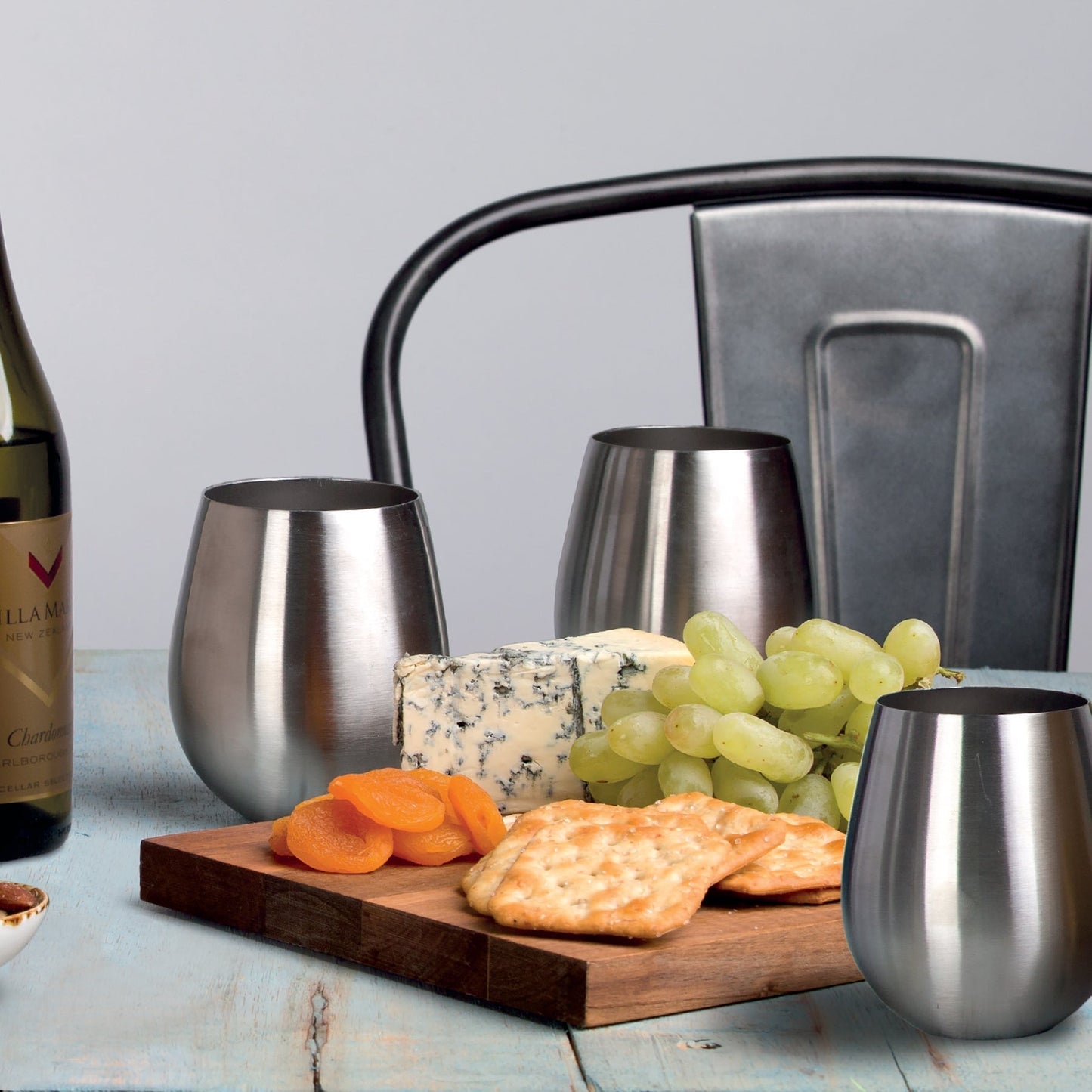 Stemless Stainless Steel Wine Glass Set BMV