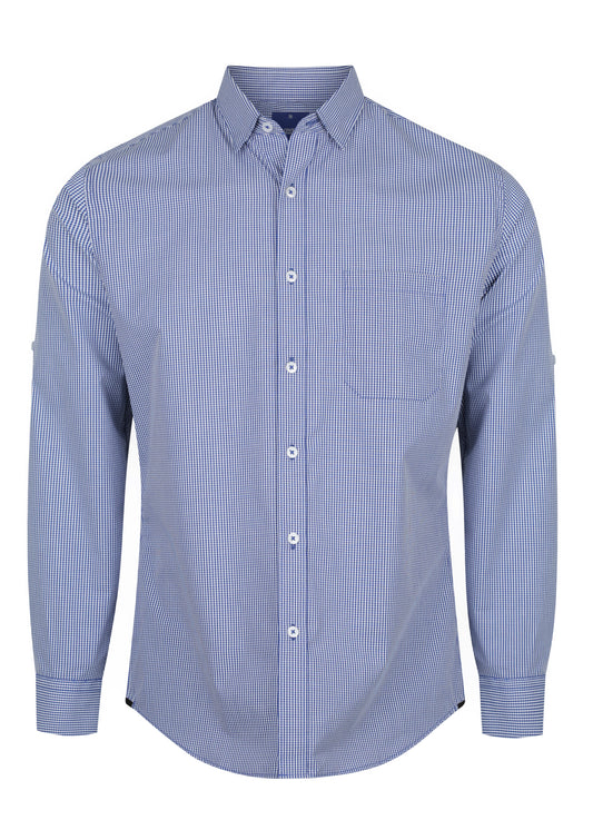 Mens Gingham Long Sleeve Casual Slim Fit Shirt Shirts Gloweave