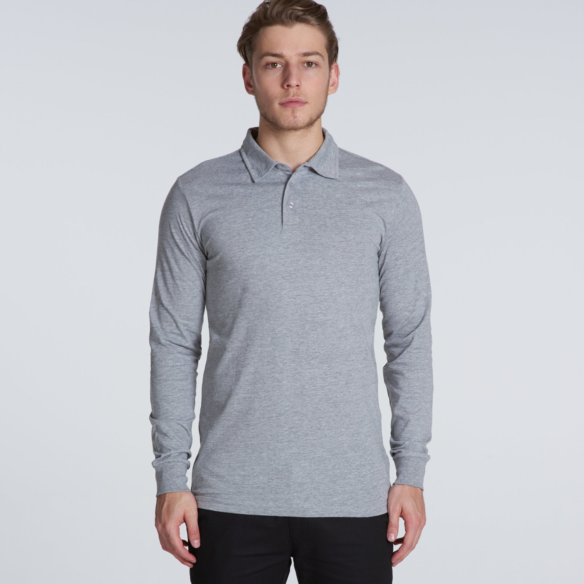 Mens Chad Long Sleeve Polo Shirts AS Colour