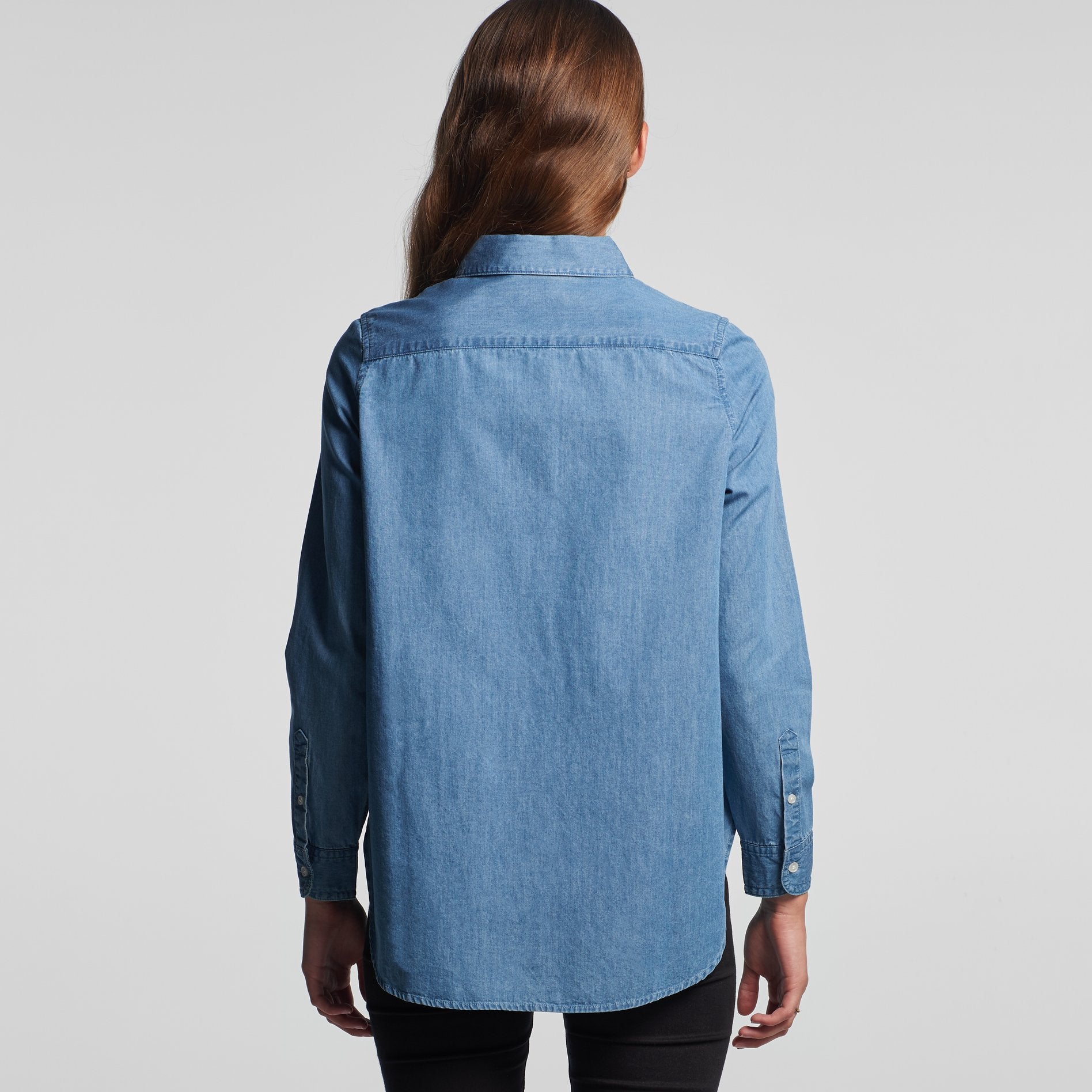 Womens Blue Denim Shirt Shirts AS Colour