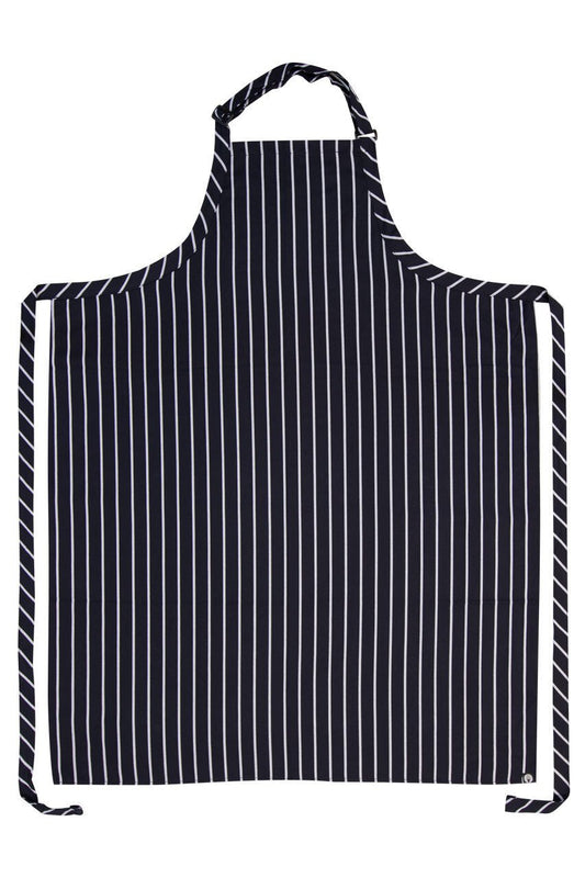 Large Navy/White Stripe Bib Apron Hospitality Chef Works