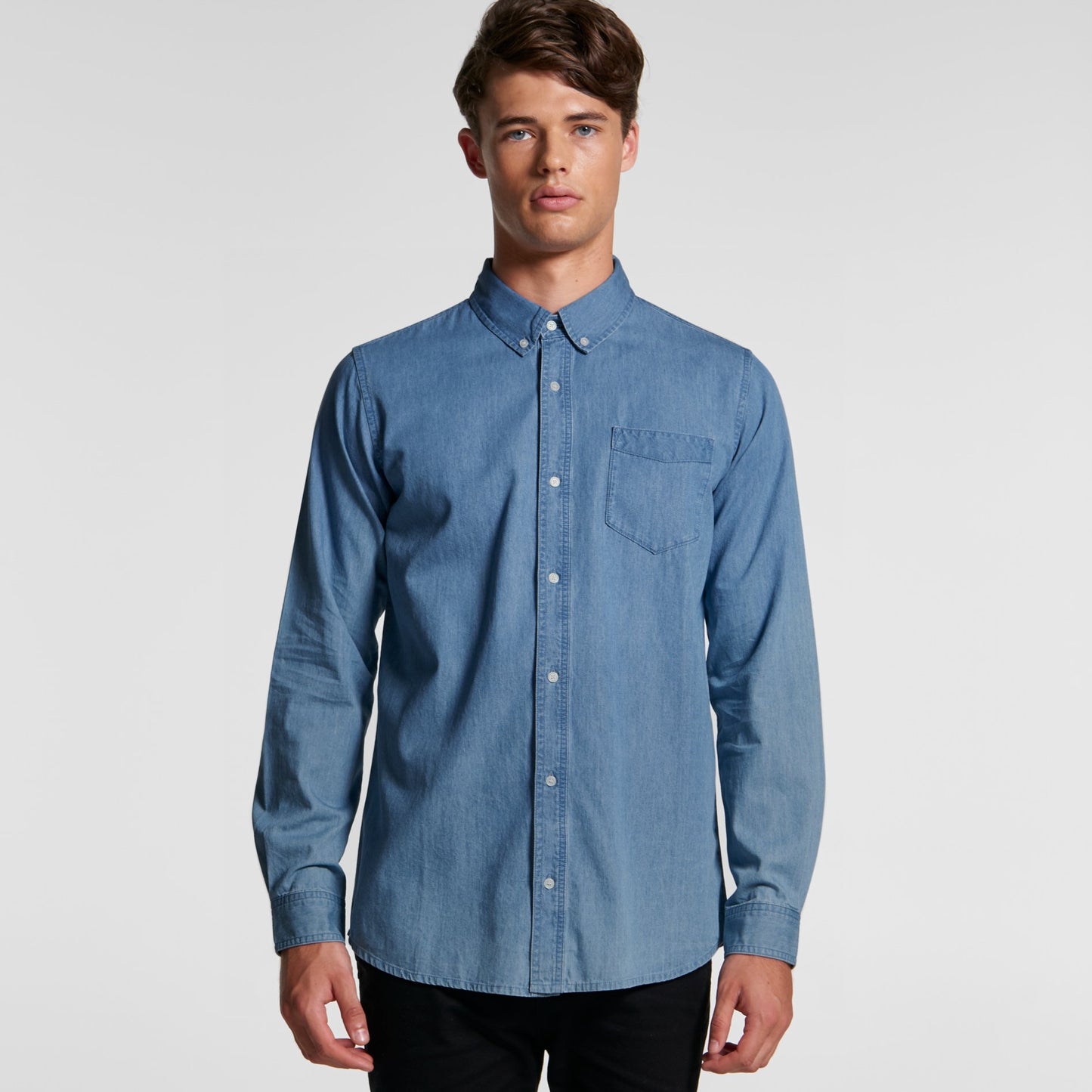 Mens Blue Denim Shirt Shirts AS Colour