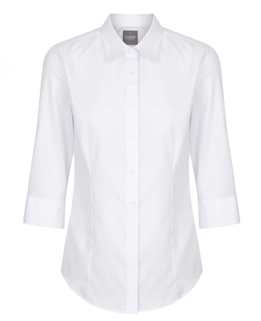 Womens White 3/4 Sleeve Shirt Shirts Gloweave